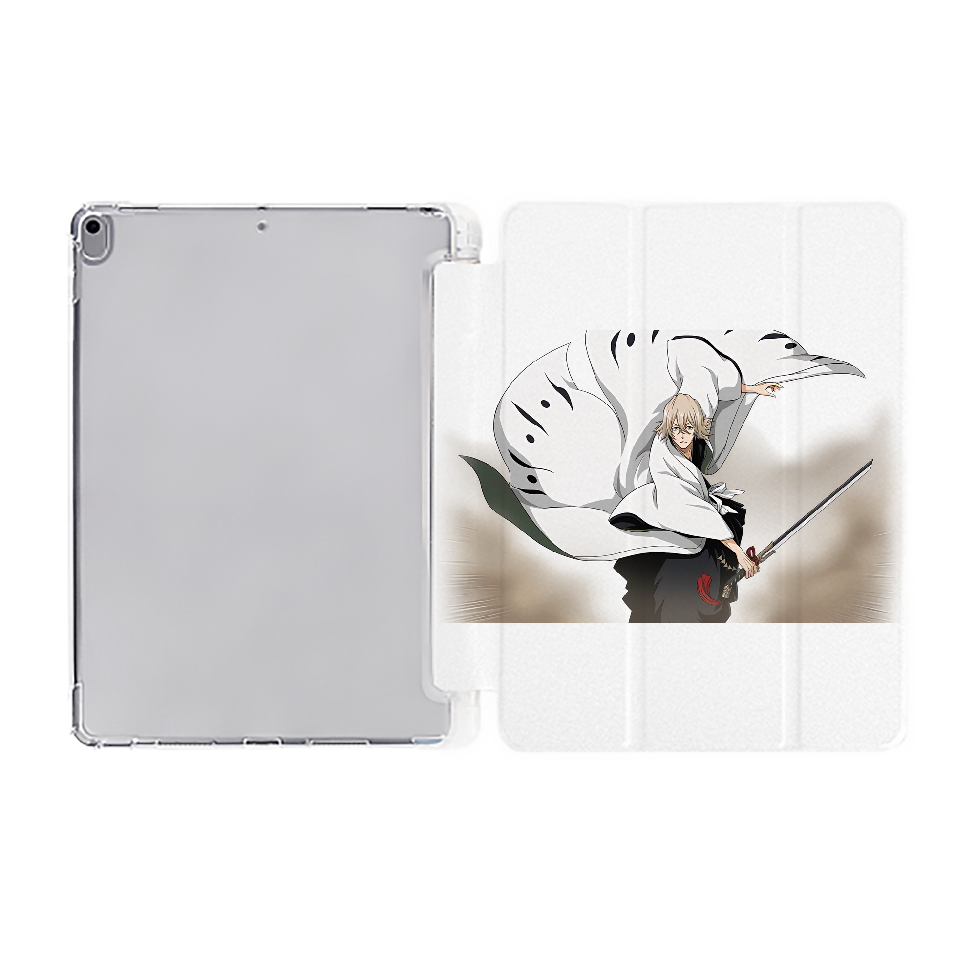 （画像用） "ブリーチ 浦原 喜助（うらはら きすけ） BLEACH Urahara Kisuke " IPad ケース ペン収納付き 三つ折りスタンド PUレザー×シリコン 対応機種9.5/10.5/10.9インチ
